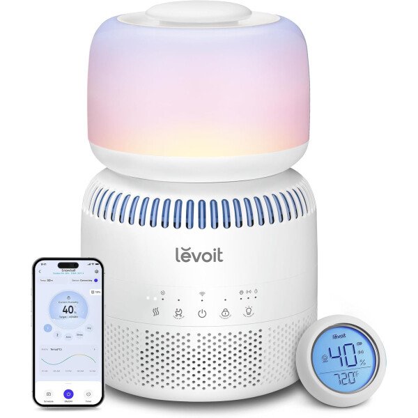 LEVOITHumidificadores para habitación de habitación grande de dormitorio, WiFi inteligente Control de Alexa, 6L Top Relleno fresco y fresco Niebla para toda la casa, aceite esencial, humedad personalizada, modo de suspensión, temporizador, ultra silencioso, blanco - Imagen 12