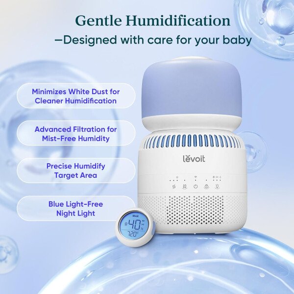 LEVOITHumidificadores para habitación de habitación grande de dormitorio, WiFi inteligente Control de Alexa, 6L Top Relleno fresco y fresco Niebla para toda la casa, aceite esencial, humedad personalizada, modo de suspensión, temporizador, ultra silencioso, blanco - Imagen 13