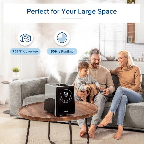 LEVOITHumidificadores para habitación de habitación grande de dormitorio, WiFi inteligente Control de Alexa, 6L Top Relleno fresco y fresco Niebla para toda la casa, aceite esencial, humedad personalizada, modo de suspensión, temporizador, ultra silencioso, blanco - Imagen 22