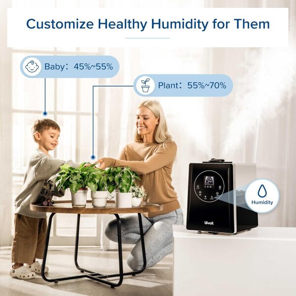 LEVOITHumidificadores para habitación de habitación grande de dormitorio, WiFi inteligente Control de Alexa, 6L Top Relleno fresco y fresco Niebla para toda la casa, aceite esencial, humedad personalizada, modo de suspensión, temporizador, ultra silencioso, blanco - Imagen 24