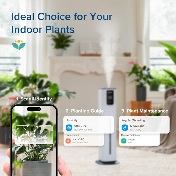 LEVOITHumidificadores para habitación de habitación grande de dormitorio, WiFi inteligente Control de Alexa, 6L Top Relleno fresco y fresco Niebla para toda la casa, aceite esencial, humedad personalizada, modo de suspensión, temporizador, ultra silencioso, blanco - Imagen 29
