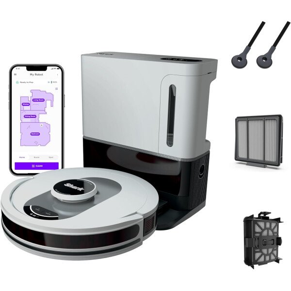 Shark AV2501S AI Ultra Robot Aspiradora, con Matrix Clean, mapeo del hogar, capacidad de 30 días, HEPA sin bolsa, base autovacia, perfecta para pelo de mascotas, Wifi, gris oscuro - Image 13