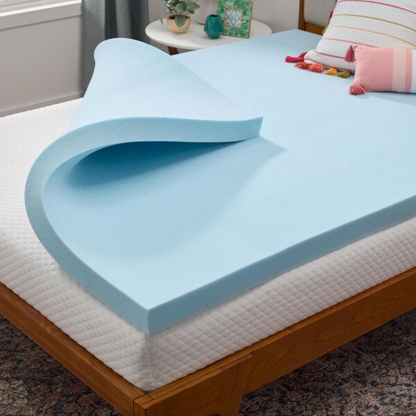 Linenspa - Cubrecolchón de espuma viscoelástica con infusión de gel, refrescante, ventilado y transpirable, con certificado CertiPUR, 2 pulgadas, individual XL - Image 13
