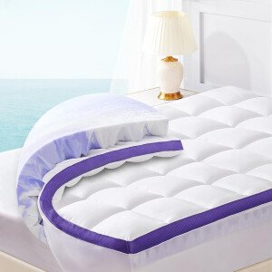 Cubrecolchón de espuma viscoelástica de doble capa de 4 pulgadas, tamaño individual, espuma viscoelástica de gel de 2 pulgadas y almohadilla superior de almohada de 2 pulgadas, funda de