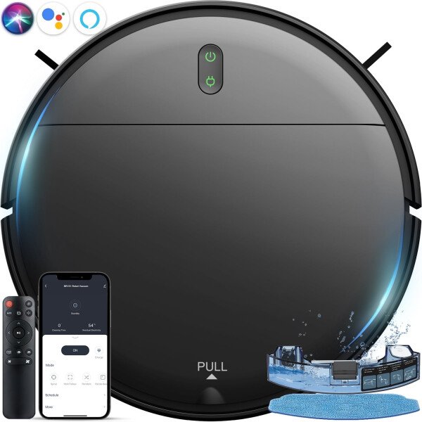 ONSON Robot Aspirador, Robot Aspirador y Combinación de Trapeador con WIFI/Alexa para Pelo de Mascotas y Suelos Duros