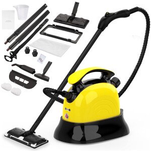 Potente Trapeador a Vapor de 1500 Vatios, Limpiador a Vapor Multiusos Keenstone, el Mejor Limpiador de Vapor Portátil con 13 Accesorios para Limpieza, Uso Doméstico, Alfombras, Pisos, Ventanas, Asientos de Automóvil, Azulejos, Lechada