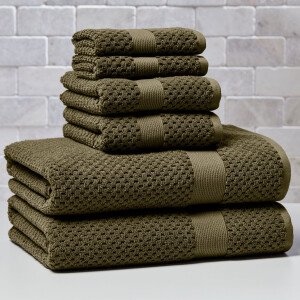 Better Homes & Gardens Signature Soft Juego de Toallas de 6 Piezas con Textura de Palomitas de Maíz, Tortuga Marina