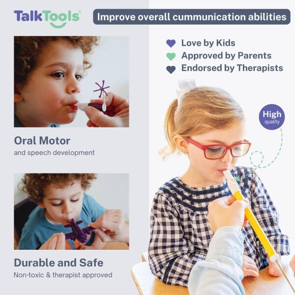 TalkTools Kit de bocina | Terapia de colocación motora oral | Mejora el habla, la colocación de los labios de la lengua | Reduce o elimina el babeo | Calificación abdominal | Flujo de aire oral - Image 4