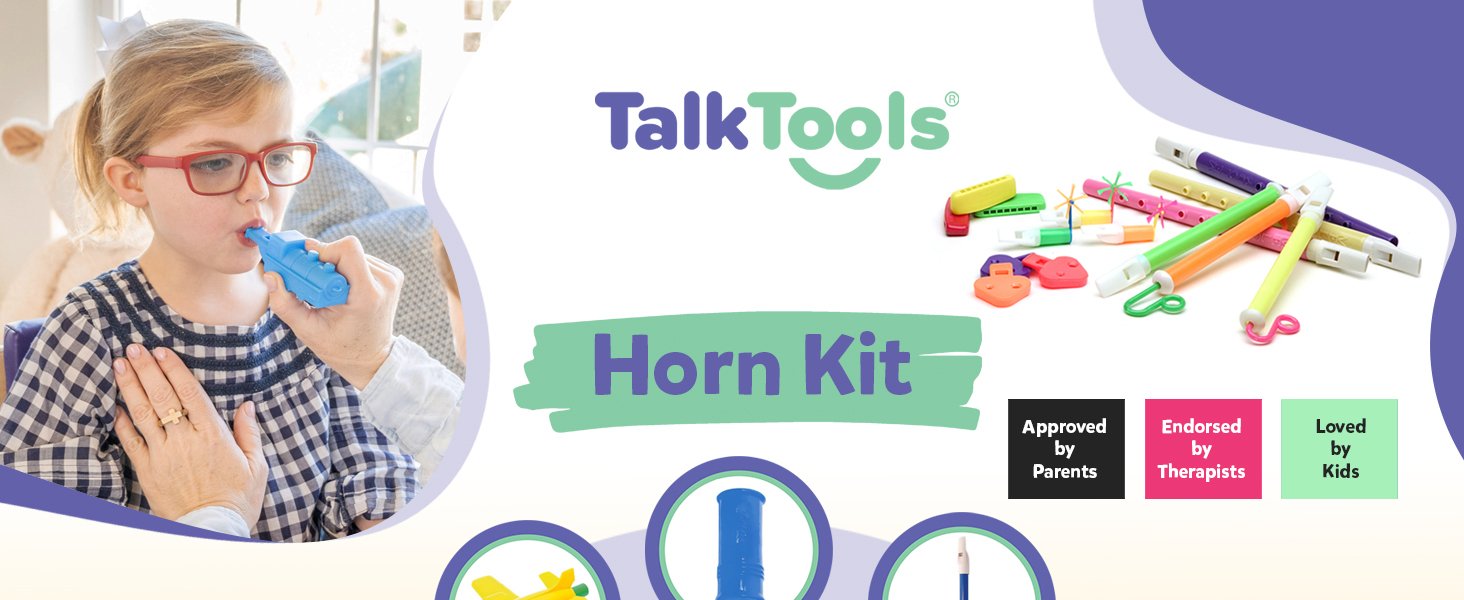 TalkTools Horn Kit | Oral Motor Placement Therapy | Improve Speech, Tongue Lip Placement
