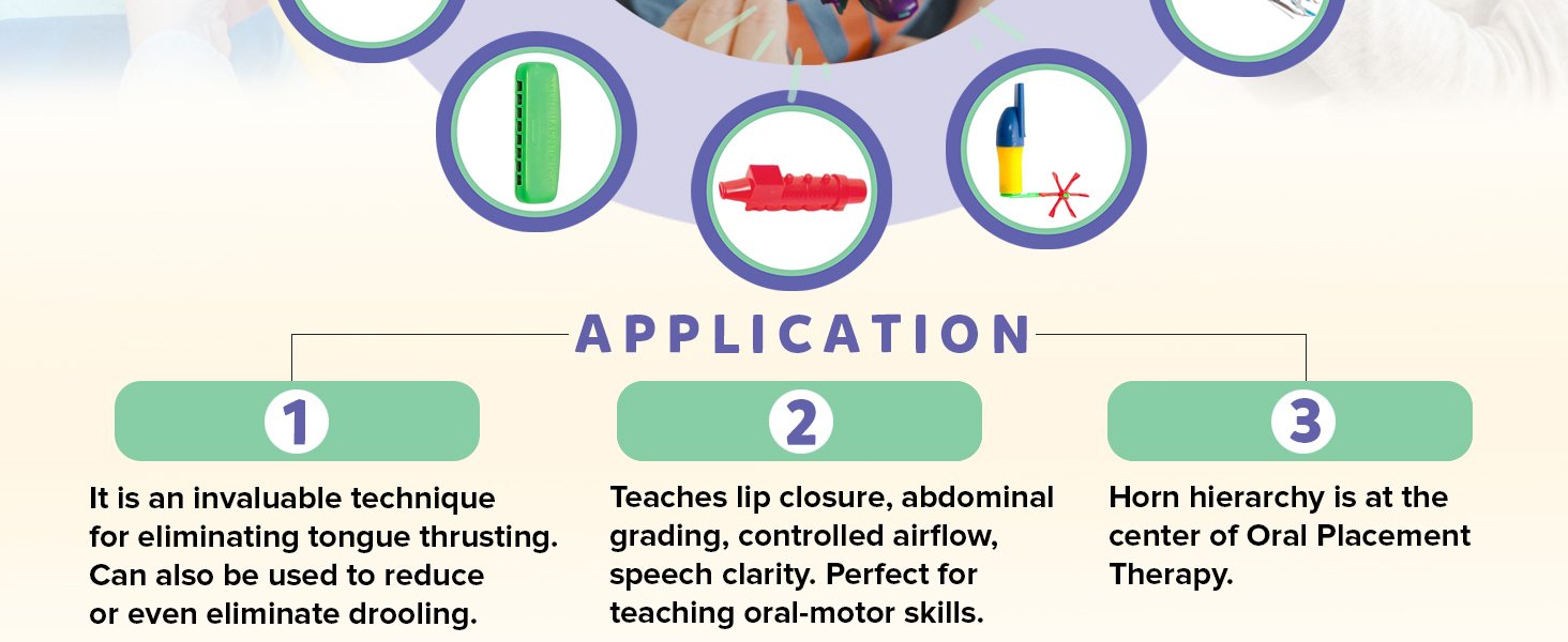 TalkTools Horn Kit | Oral Motor Placement Therapy | Improve Speech, Tongue Lip Placement 3