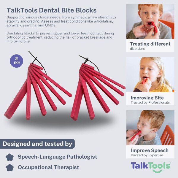 TalkTools Bloques de mordida dental, herramientas de terapia para mejorar la masticación y morder, bloques de mordida dental, abridor oral, accesorios de boca, bloques de mordida dental seguros para - Image 3