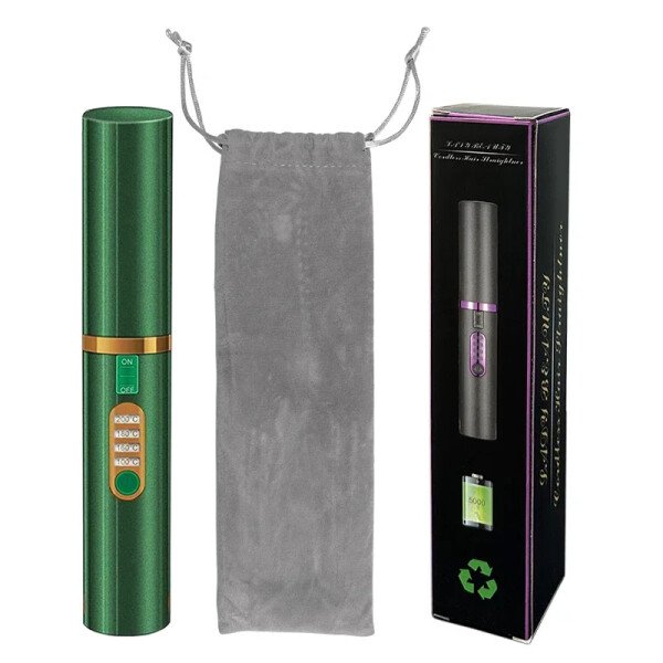 Plancha y rizador de pelo eléctrico USB 2 en 1 con diseño de diamantes de colores, inalámbrico, para viajes. - Imagen 16