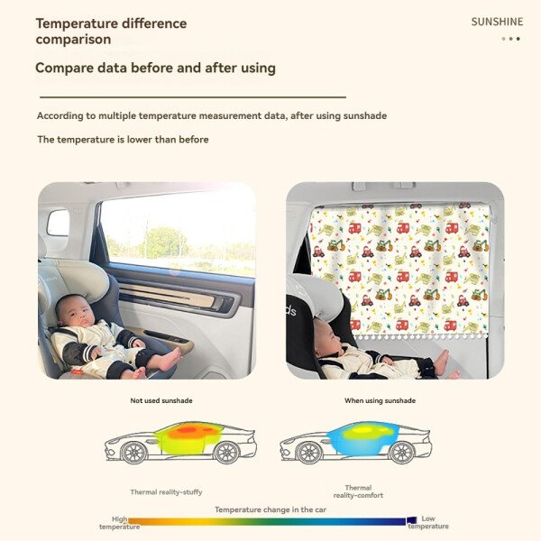 Cortina parasol para coche, universal para la mayoría de los coches, protege a bebés y niños del sol. - Imagen 6