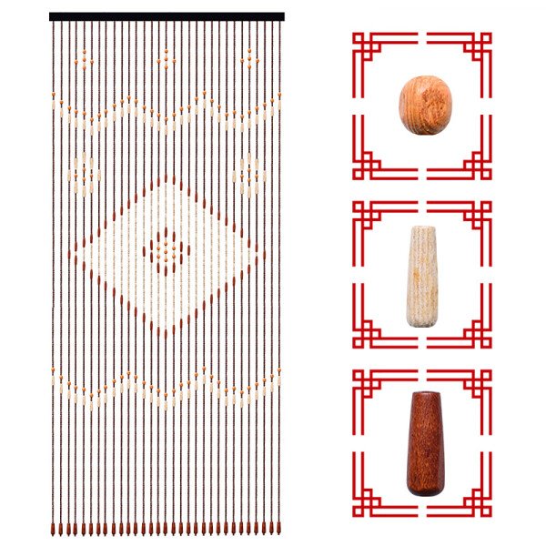 Cortina de cuentas de madera de 31 líneas para puerta, mosquitera, para porche, sala de estar, 90 x 208 cm - Imagen 3