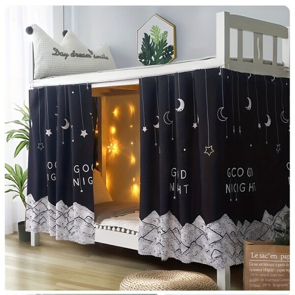 Cortina de cama con dibujos animados para 1 dormitorio, tela ligera de 3,53 onzas, perfecta para el hogar, el dormitorio o la ropa de cama de los estudiantes. - Imagen 2