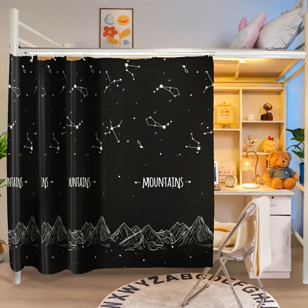Cortina de cama con dibujos animados para 1 dormitorio, tela ligera de 3,53 onzas, perfecta para el hogar, el dormitorio o la ropa de cama de los estudiantes. - Imagen 3