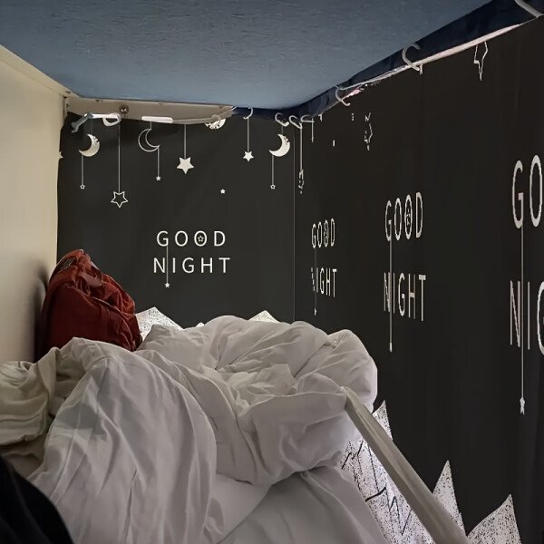 Cortina de cama con dibujos animados para 1 dormitorio, tela ligera de 3,53 onzas, perfecta para el hogar, el dormitorio o la ropa de cama de los estudiantes. - Imagen 4