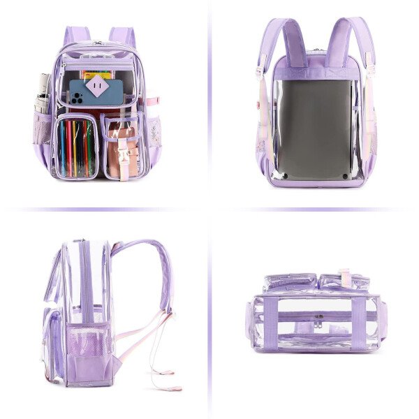 Nueva mochila transparente de PVC de gran capacidad, mochila impermeable para deportes al aire libre, mochila visual para la escuela. - Image 3