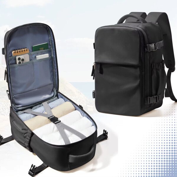 Mochila de viaje para mujer y hombre, mochila de negocios, mochila para portátil, mochila escolar, mochila de cabina impermeable Wizzair 40x30x20
