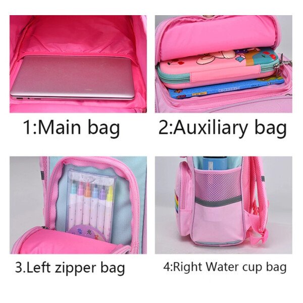 Mochila de gran capacidad para niñas, impermeable, con estampado de unicornio, para adolescentes de 2 a 16 años, bonita mochila kawaii para niños. - Image 6