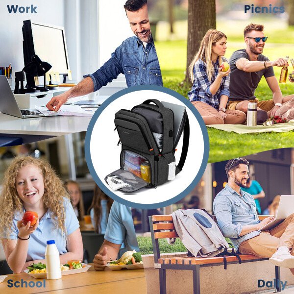 Mochila térmica para almuerzo, bolsa de picnic, multifuncional, de viaje, de gran capacidad, para exteriores, picnic, camping, mochila impermeable. - Image 3