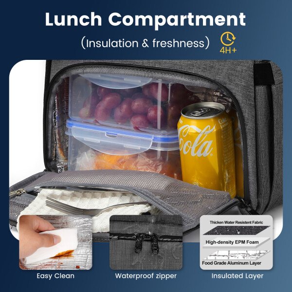 Mochila térmica para almuerzo, bolsa de picnic, multifuncional, de viaje, de gran capacidad, para exteriores, picnic, camping, mochila impermeable. - Image 4