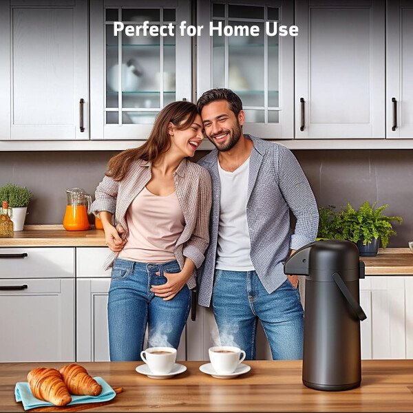 Airpot - Jarra de café para mantener el calor, dispensador de café grande de 102 onzas/3 litros con bomba, urna térmica de acero inoxidable para bebidas calientes, agua y té, dispensador térmico de - Imagen 2