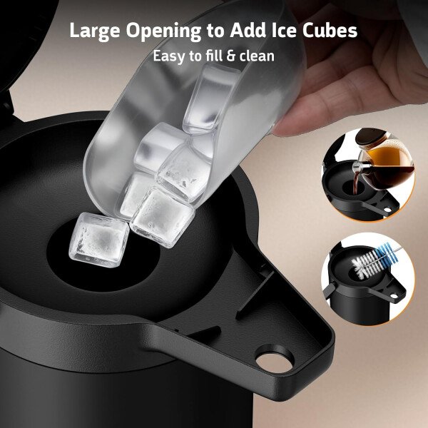 Airpot - Jarra de café para mantener el calor, dispensador de café grande de 102 onzas/3 litros con bomba, urna térmica de acero inoxidable para bebidas calientes, agua y té, dispensador térmico de - Imagen 6