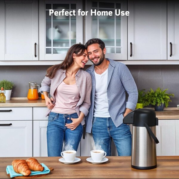 Airpot - Jarra de café para mantener el calor, dispensador de café grande de 102 onzas/3 litros con bomba, urna térmica de acero inoxidable para bebidas calientes, agua y té, dispensador térmico de - Imagen 19