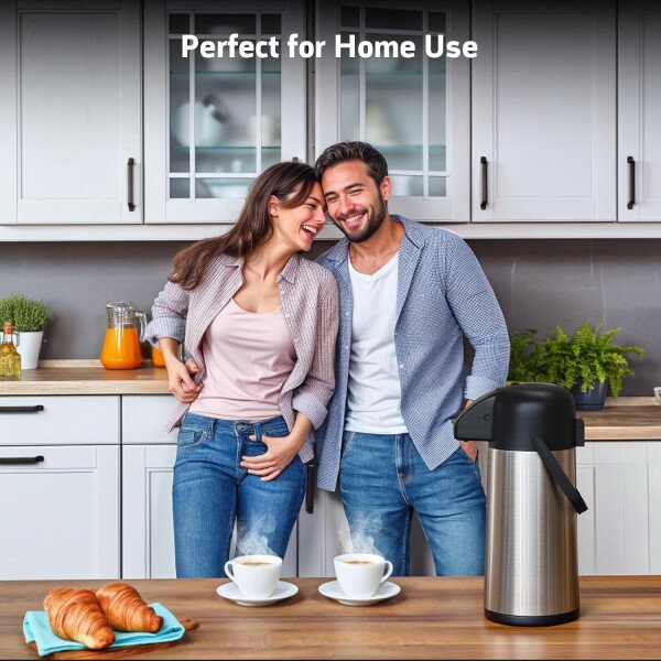 Airpot - Jarra de café para mantener el calor, dispensador de café grande de 102 onzas/3 litros con bomba, urna térmica de acero inoxidable para bebidas calientes, agua y té, dispensador térmico de - Imagen 24