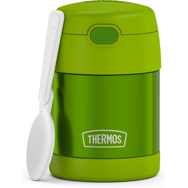 THERMOS FUNTAINER - Recipiente para comida con cuchara plegable para niños, con aislamiento al vacío, de acero inoxidable, 10 onzas, azul marino - Image 8
