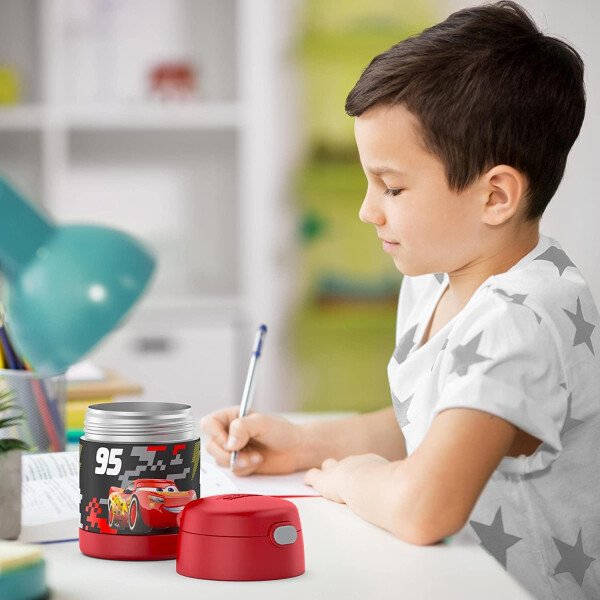 THERMOS FUNTAINER - Recipiente para comida con cuchara plegable para niños, con aislamiento al vacío, de acero inoxidable, 10 onzas, azul marino - Image 15