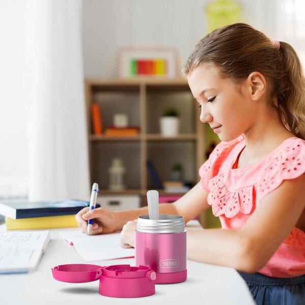 THERMOS FUNTAINER - Recipiente para comida con cuchara plegable para niños, con aislamiento al vacío, de acero inoxidable, 10 onzas, azul marino - Image 22