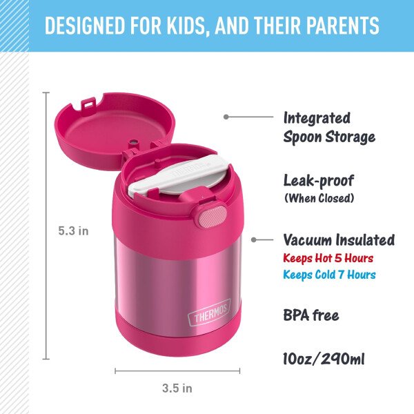 THERMOS FUNTAINER - Recipiente para comida con cuchara plegable para niños, con aislamiento al vacío, de acero inoxidable, 10 onzas, azul marino - Image 23