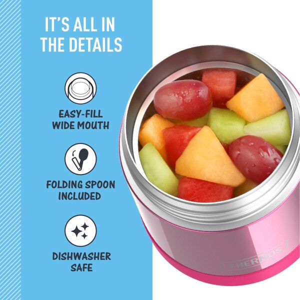 THERMOS FUNTAINER - Recipiente para comida con cuchara plegable para niños, con aislamiento al vacío, de acero inoxidable, 10 onzas, azul marino - Image 25
