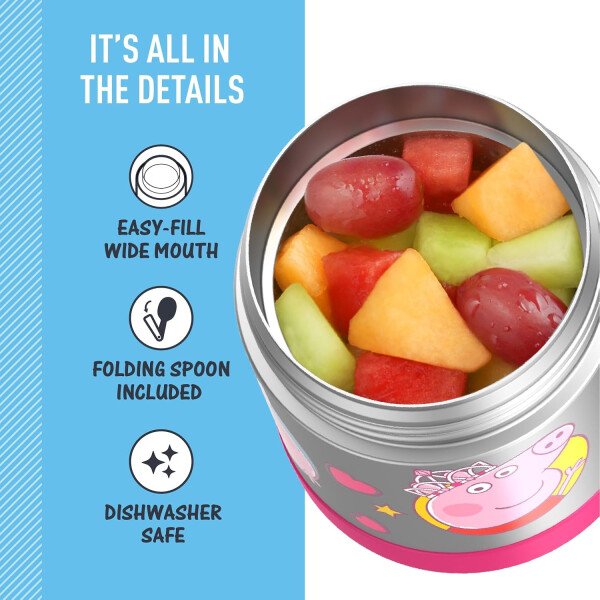 THERMOS FUNTAINER - Recipiente para comida con cuchara plegable para niños, con aislamiento al vacío, de acero inoxidable, 10 onzas, azul marino - Image 41