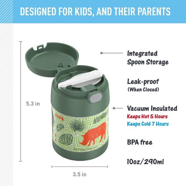 THERMOS FUNTAINER - Recipiente para comida con cuchara plegable para niños, con aislamiento al vacío, de acero inoxidable, 10 onzas, azul marino - Image 44