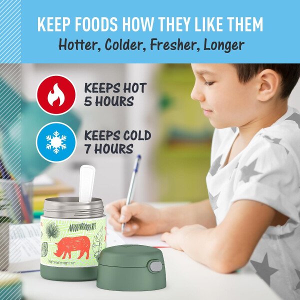 THERMOS FUNTAINER - Recipiente para comida con cuchara plegable para niños, con aislamiento al vacío, de acero inoxidable, 10 onzas, azul marino - Image 46