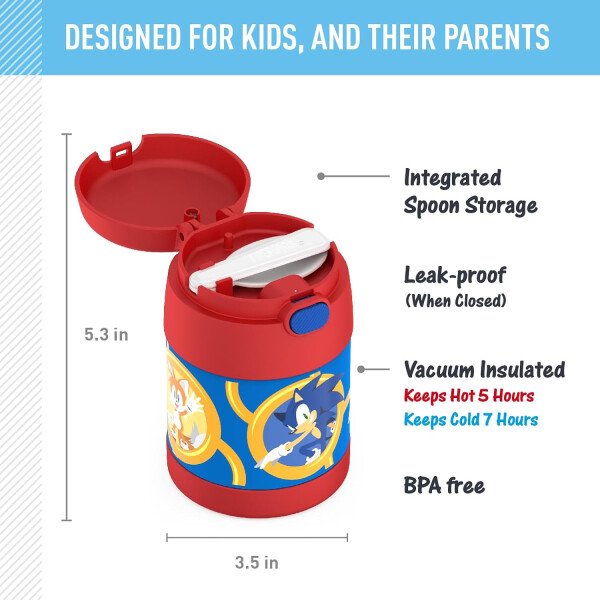 THERMOS FUNTAINER - Recipiente para comida con cuchara plegable para niños, con aislamiento al vacío, de acero inoxidable, 10 onzas, azul marino - Image 53