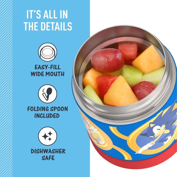 THERMOS FUNTAINER - Recipiente para comida con cuchara plegable para niños, con aislamiento al vacío, de acero inoxidable, 10 onzas, azul marino - Image 54
