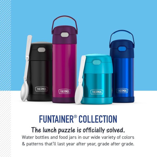 THERMOS FUNTAINER - Recipiente para comida con cuchara plegable para niños, con aislamiento al vacío, de acero inoxidable, 10 onzas, azul marino - Image 56