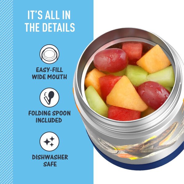 THERMOS FUNTAINER - Recipiente para comida con cuchara plegable para niños, con aislamiento al vacío, de acero inoxidable, 10 onzas, azul marino - Image 59