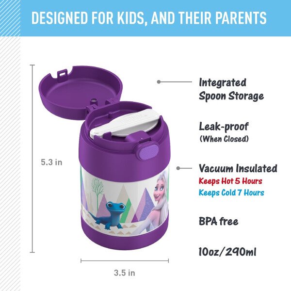 THERMOS FUNTAINER - Recipiente para comida con cuchara plegable para niños, con aislamiento al vacío, de acero inoxidable, 10 onzas, azul marino - Image 62