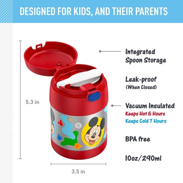 THERMOS FUNTAINER - Recipiente para comida con cuchara plegable para niños, con aislamiento al vacío, de acero inoxidable, 10 onzas, azul marino - Image 66