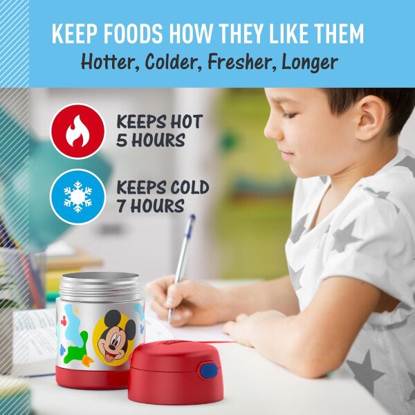 THERMOS FUNTAINER - Recipiente para comida con cuchara plegable para niños, con aislamiento al vacío, de acero inoxidable, 10 onzas, azul marino - Image 68