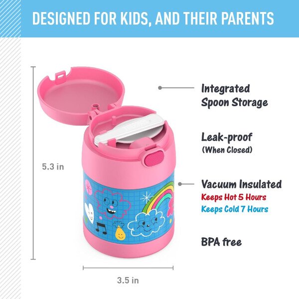 THERMOS FUNTAINER - Recipiente para comida con cuchara plegable para niños, con aislamiento al vacío, de acero inoxidable, 10 onzas, azul marino - Image 70