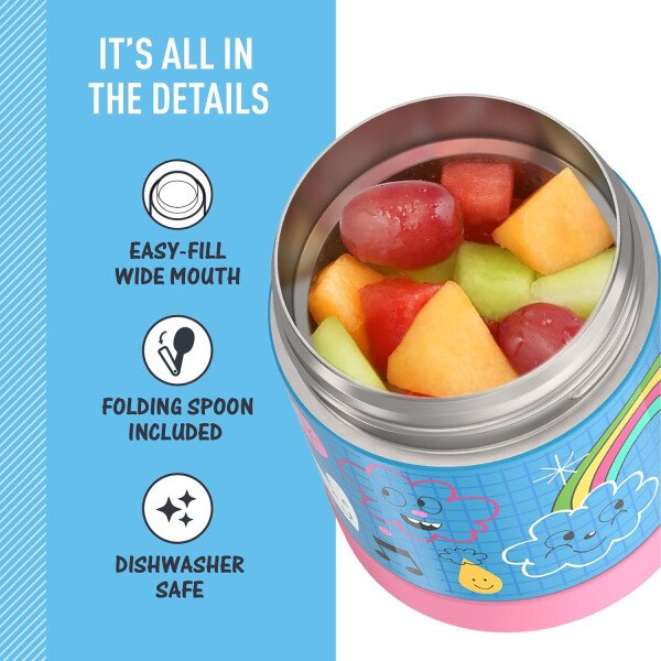 THERMOS FUNTAINER - Recipiente para comida con cuchara plegable para niños, con aislamiento al vacío, de acero inoxidable, 10 onzas, azul marino - Image 71