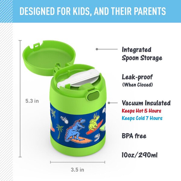 THERMOS FUNTAINER - Recipiente para comida con cuchara plegable para niños, con aislamiento al vacío, de acero inoxidable, 10 onzas, azul marino - Image 76