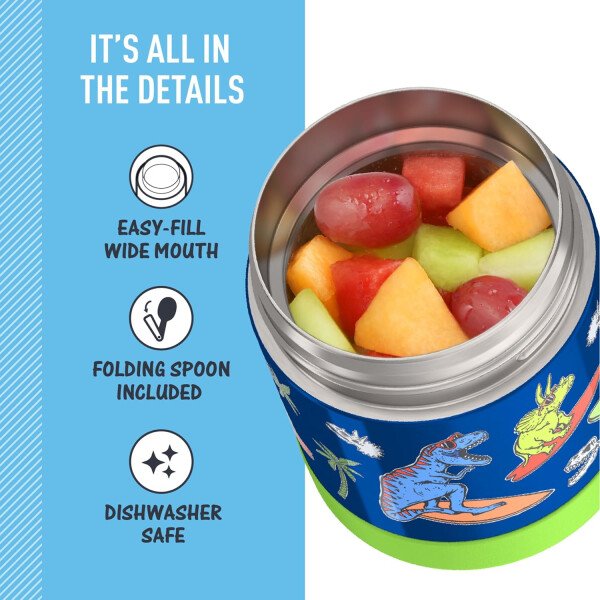 THERMOS FUNTAINER - Recipiente para comida con cuchara plegable para niños, con aislamiento al vacío, de acero inoxidable, 10 onzas, azul marino - Image 78