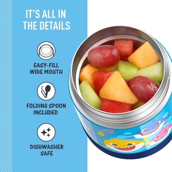 THERMOS FUNTAINER - Recipiente para comida con cuchara plegable para niños, con aislamiento al vacío, de acero inoxidable, 10 onzas, azul marino - Image 84